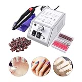 Wodesid Nail Drill Machine Electric Nail File Drill Set Kit with Sanding Bands Low Noise Vibration f