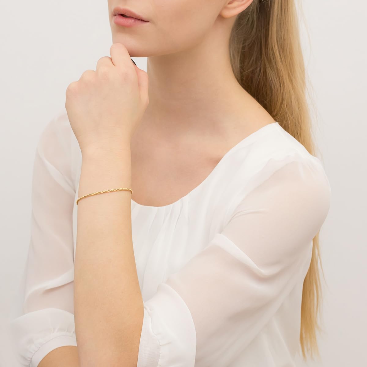 MARKO Gold Armband Damen 333 Echtgold – gedrehtes Goldarmband 8 Karat, elegante Kordelkette Damen, klassischer Goldschmuck, Geschenk für Frauen