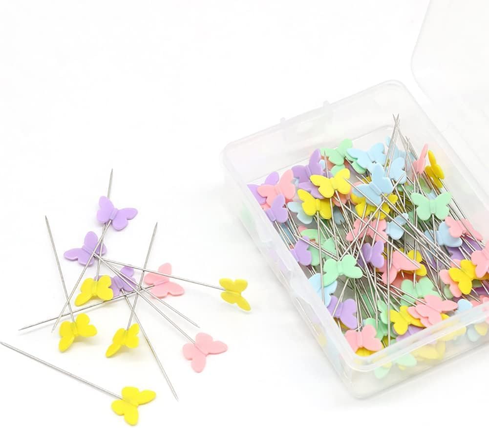 Gemsy Pins Set - Multi Head Dressmaking pins Sewing Essentials Stainless Steel Craft DIY Sewing Garment pins Rust-Resistant Sewing Accessories Straight Sewing Fabric pin (Butterfly)-image-33