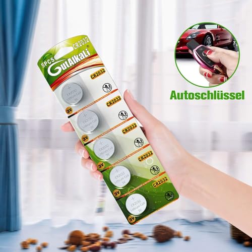 GutAlkaLi 30 Stück CR2032 Knopfzellen CR 2032 3V Lithium Knopfzelle Elektro CR 2032 Lithium – Ansicht 2