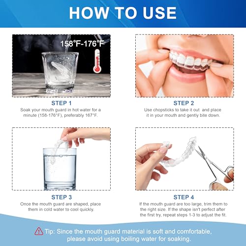 Mouth Guard for Sleeping, Teeth Grinding Mouthguards for Sleeping, Mouth Guard for Grinding Teeth at Night, Night Guards for Teeth Grinding for Adults (4 Pack) - Image 7