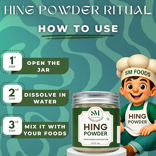 Image of SM FOODS Hing Powder 50g (Pack of 1) | Compounded Hing | Strong Aroma | Perfect for Everyday Cooking, Tadka & Digestion Support