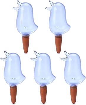 Pack of 5 Bird Automatic Watering Set, Adjustable Plant Watering System, Plants Self-Watering Stakes for Garden, Indoor Plants, Flowers