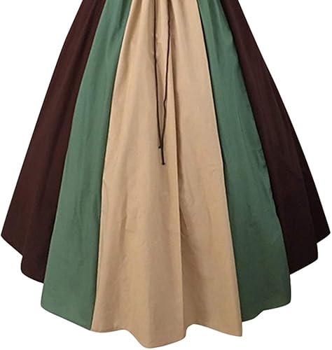 Miniatura 3 de JEGULV Vestido de corsé para mujer, vestido medieval renacentista, elfo de hada, disfraz tradicional irlandés vikingo, vestido de Halloween o cosplay