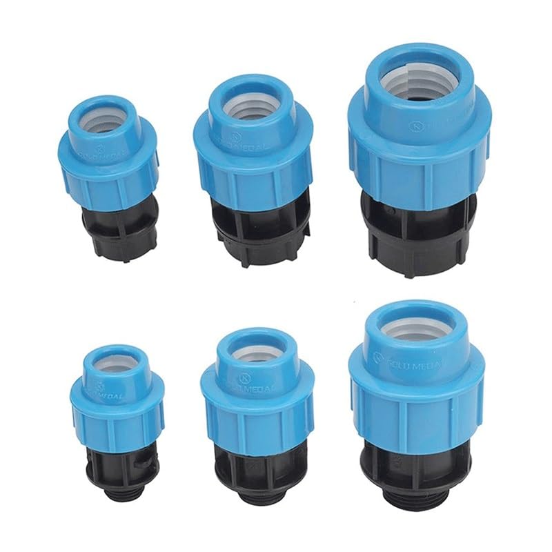 5 szt. Złączy rurowych PE - gwint męski/żeński, prosta armatura hydrauliczna do nawadniania i akwakultury(32mm 1inch)