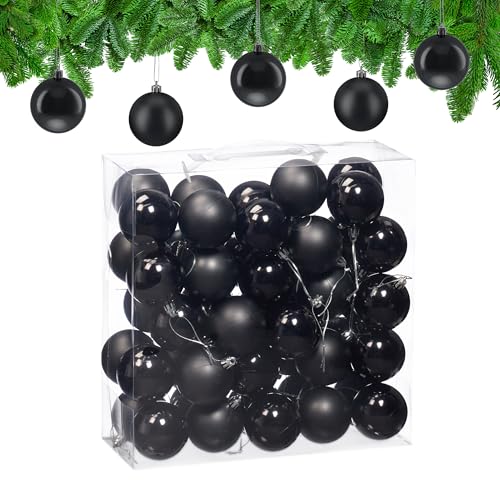 Relaxdays Weihnachtskugeln 50er Set, Weihnachtsdeko, matt & glänzend,...
