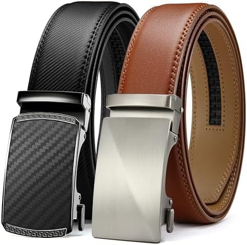 CHAOREN Mens Belt 2 Pack - Leather Ratchet Belt for Dress Pants (...