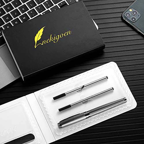 Nekigoen Rollerball Pen For Men Women Luxury Metal Executive Pens Home Office Use With 2 Extra Refills Black Ink 0.7Mm G2(Gray) #TOP4