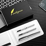 Rollerball Pen for Men Women Luxury Metal Executive Pens Home Office Use with 2 Extra Refills Black Ink 0.7mm G2(gray) - Image 5