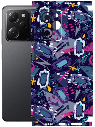 Image of AtOdds - Full Body Back Screen Guard Protector Film - Lamination Wrap Skin Sticker Compatible with Poco X5 PRO (5G) | Scratchproof Matte Finish (Abstract)