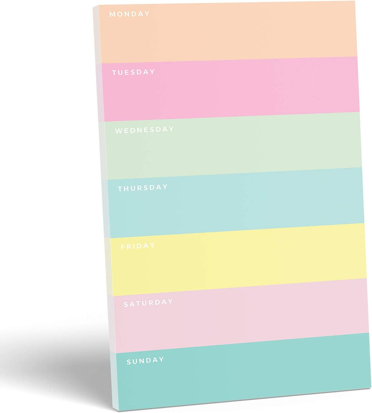 Daily Planner by Sweetzer & Orange - Undated 2026 pad – Colorblock Magnetic To Do List Notepad - Mon to Sun Agenda and Habit Tracker Organizer, Desk Pad for College Student, Office or Home
