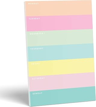Daily Planner by Sweetzer & Orange - Undated 2026 pad Colorblock Magnetic To Do List Notepad - Mon to Sun Agenda and Habit Tracker Organizer, Desk Pad for College Student, Office or Home