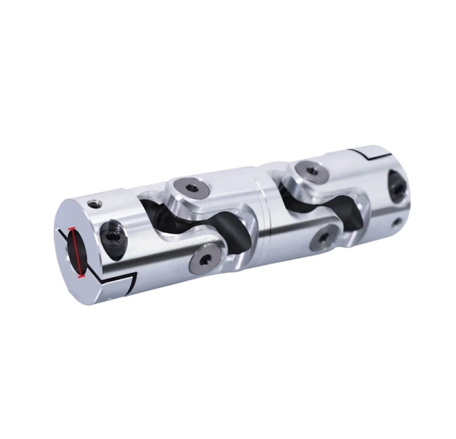 Acoplador de junta universal Acoplamiento Universal 30 * 130, conector de doble sección de precisión de aluminio, transmisión de junta cruzada telescópica(8x16)