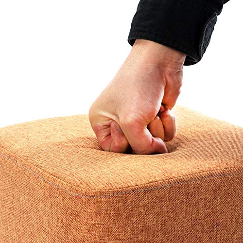 Tabouret de canapé en bois massif naturel et tissu rembourré