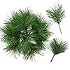 Artificial green pine needles branches fake small pine twigs stems evergreen picks holiday tree decorations  urban country home decor