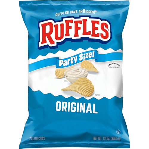 Ruffles Potato Chips, Original, 13 oz Party Size Bag, Gluten Free...