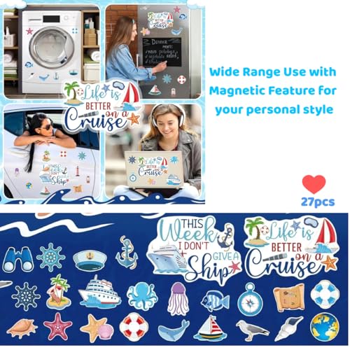 27 imanes decorativos para puertas temática crucero miniatura 5