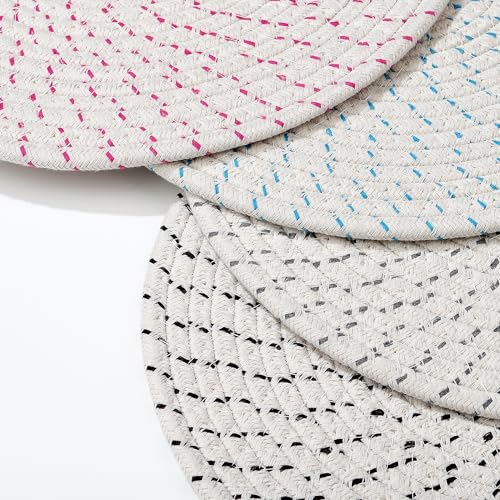 fanquare Christmas Placemats, Washable Round Weave Braided Table Mats 30cm, Heat Resistant Non Slip Woven Table Mats - Image 3