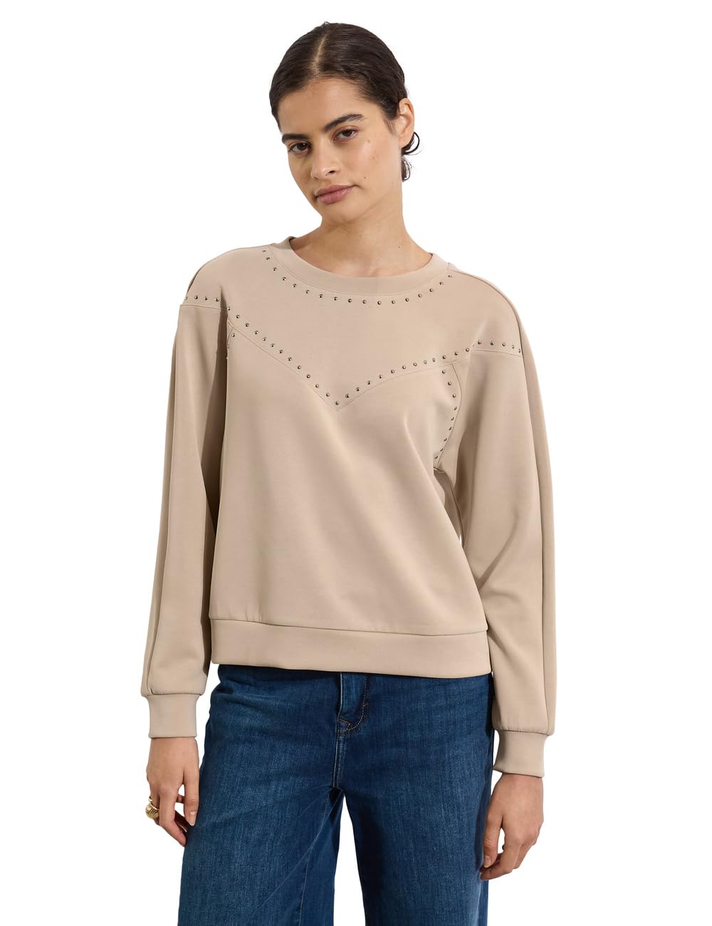 Damen Silk-Look Shirt mit Nieten