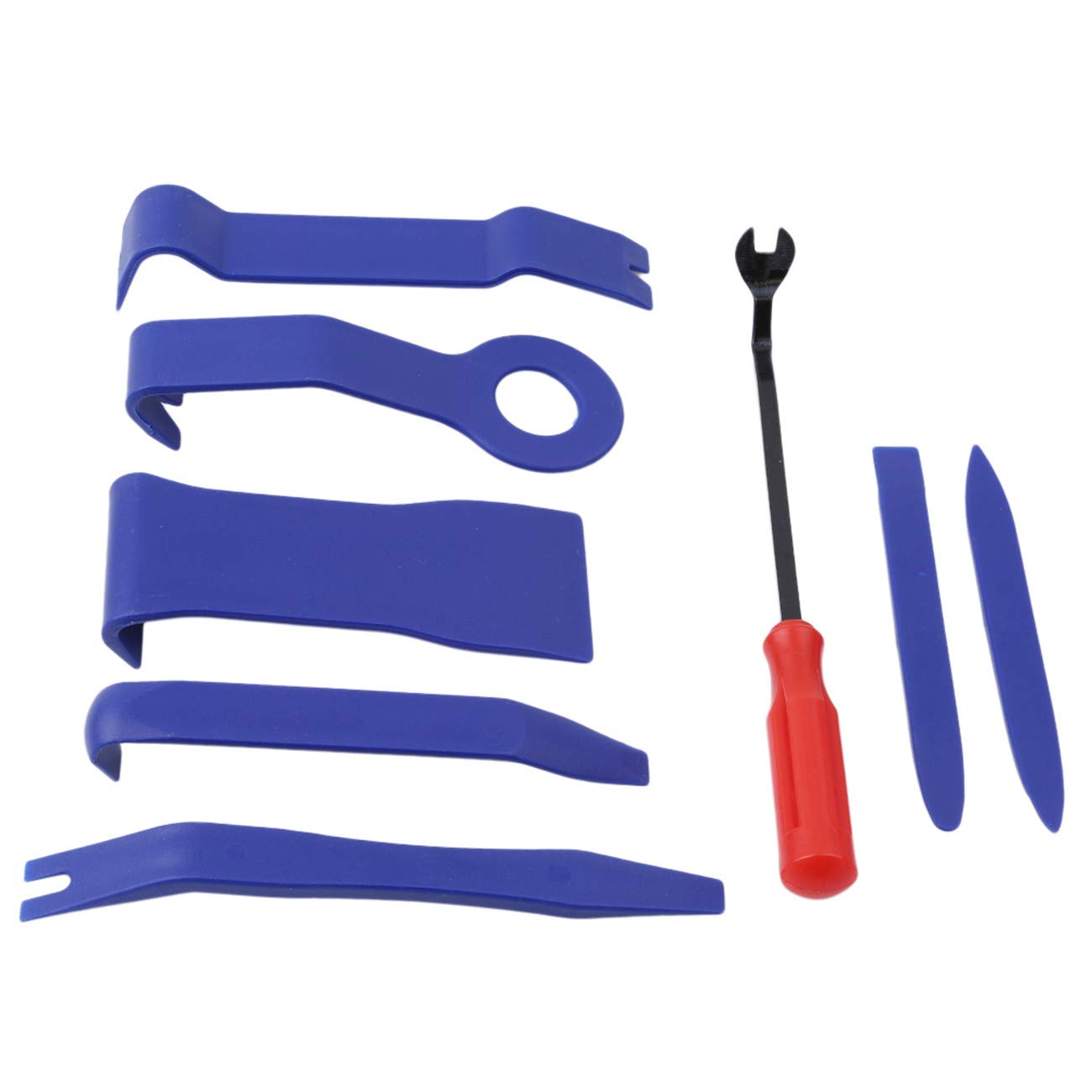Bigsweety 8 pcs Auto Trim Removal Tool Kit - Car Dash Audio Radio Door Panel Trim Removal Kits Installer Pry Tool (Bleu foncé)