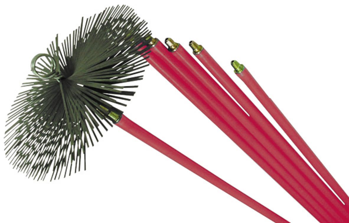 MAURER Kit per Pulizia Canna FUMARIA SCOVOLO 30 cm +6 ASTE da 1,4 MT Caldaia Stufa