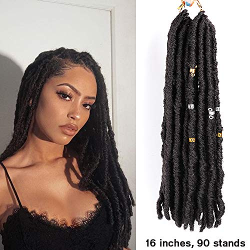 Bae Locs 16 Inches Crochet Faux Locs 90 Stands Bae Locs Crochet Braids Bae Faux Locs Synthetic Crochet Hair Dreadlocks Crochet Braids For Black Women #4 (6 Packs, 90 Stands)