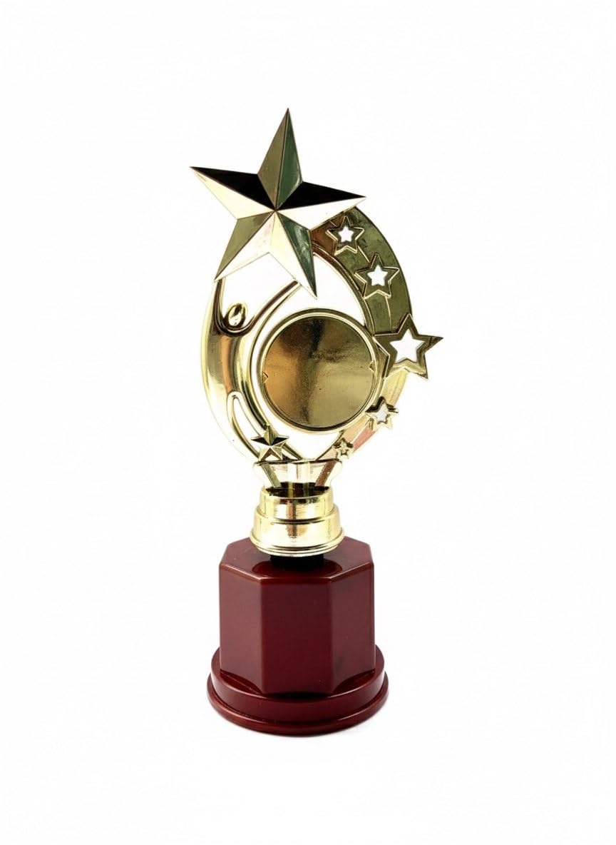 Victory Gold Seven Star Trophy 7” | Premium Winner Award of Excellence | Golden Trophy for Sports Events, School Competitions, Office Functions & Kids Achievements | Durable & Elegant Design-image-9