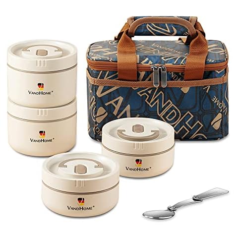 ArderLive Lunch-Bento-Box mit Tasche, tragbare, auslaufsichere Thermo-Lunchbehälter, 18/8 Edelstahl Cover