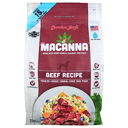 Grandma Lucy's Macanna Dog Food, Grain Free and Freeze-Dried - Beef Recipe, 3Lb Bag