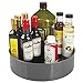 mDesign plateau tournant pour épices, condiments, etc. – rangement de cuisine pour placard, armoire ou plan de travail – carrousel cuisine en plastique avec bord très élevé – gris anthracite