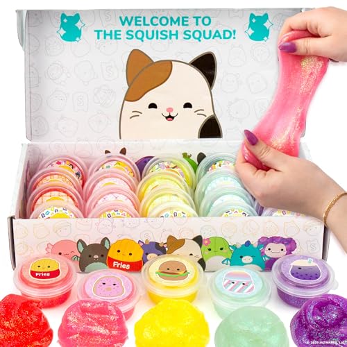 Image of Original Squishmallows Ultimate Compounds Set, 25-Pack, Scented Glitter Slimes, Slime Party Favors for Kids, Slime Bulk, Kids Party Favors Goodie Bags, Mini Slime, Sludge Toys