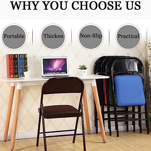 كرسي قابل للطي مع مقعد مبطن ومسند ظهر بتصميم متعدد الوظائف من البولي يوريثين للاستخدام الداخلي والخارجي والمنزل وتناول الطعام والمكتب والصيد في الهواء الطلق من سكاي-تاتش، لون أسود - 40 × 40 × 80 سم