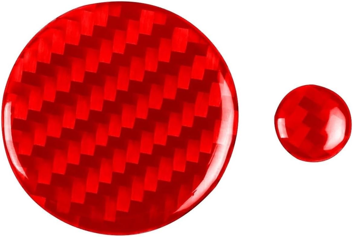 Panel Decorative Cover For Cadillac CT5 CT6 XT4 XT5 XT6 2022 2023 Carbon Fiber Decorative Stickers Central Control Multimedia Knob Panle(RED)