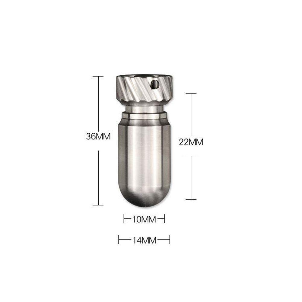 Y-only Mini Pillendose Schlüsselanhänger Titan Anhänger, Wasserdicht antibabypille Box, Outdoor Tablettendose Notfall-Kapsel für Wandern Camping Klettern,3pack