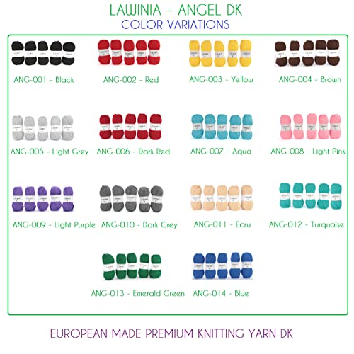 LAWINIA - Angel Premium Ultra Soft Double Knitting Wool 100g Balls x 5-280m 100% Acrylic Oeko-TEX Certified, Hypoallergenic & Vegan, Acrylic DK Wool for Knitting and Crochet Yarn Dk Knitting Yarn - Image 4