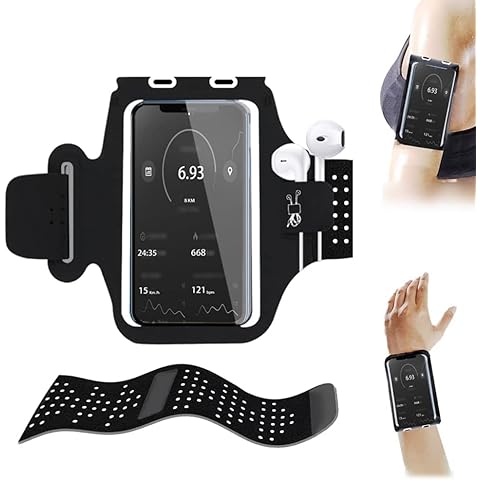 Running Armband ,Phone Holder for Running ,Strap Running Phone Armband,Mobile Phone Armbands Bag, Compatible for Up To 6.3 inch, Black Cover