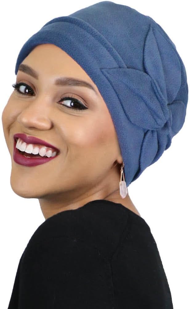 Hats Scarves & More Womens Fleece Beanie Hat Chemo Headwear Ladies Lightweight Winter Head Covering Butterfly - Image 2