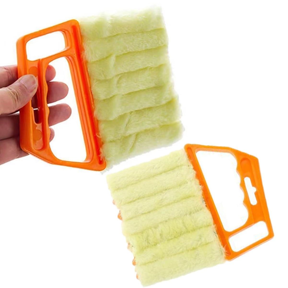 2 uds Cepillo Limpiador de persianas, Mini Limpiador de persiana Veneciana de Ventana de Mano Herramienta de Plumero Lavable for toldos, revestimientos, Coches, Ventiladores