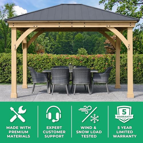 Yardistry 11 x 13 Meridian Gazebo Graphite - Image 8