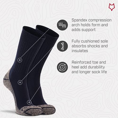 Image of Fox River Bilbao Merino Wool Crew Socks Medium Weight Warm Thermal Socks for Men with Fully Cushioned Sole