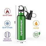 HydroKeeper Stainless Steel Water Bottle (Green)