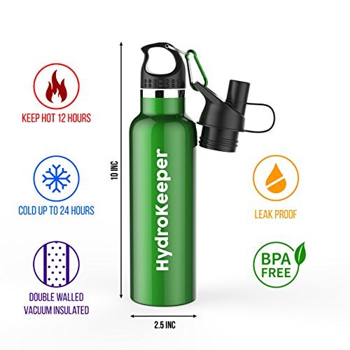 HydroKeeper Stainless Steel Water Bottle (Green)