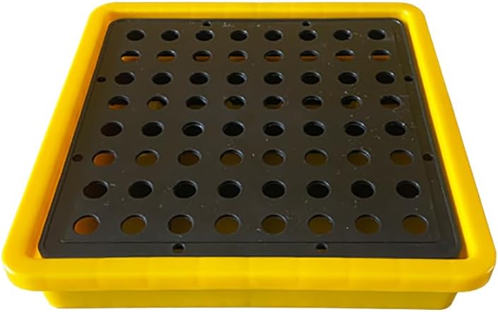 Heavy-Duty Spill Containment Pallet with Drain, 2000 lbs Capacity, Removable Anti-Leakage Modular Tray, 34x34x6.5cm, Ideal for Industrial Use, 1 Piece