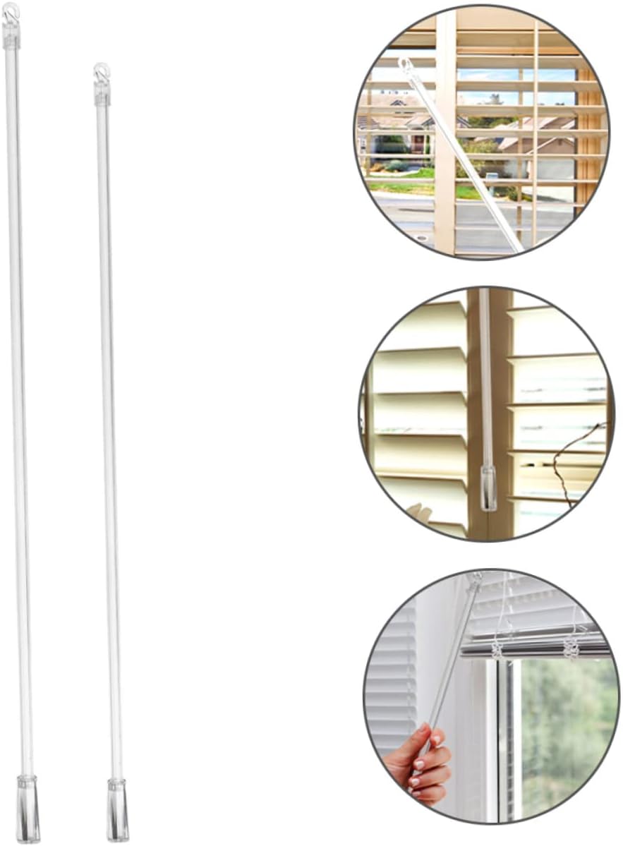 Cabilock 2sets Blinds Window Rod Hooks Blind Wand for Cordless Replacement Parts Strong Tilt Rods 2pcs*2
