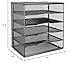 Amazon Basics 5-Tier Mesh Desk Organizer, File Holder, Paper Sorter for Office Supplies, Mail, Documents, 13.6 x 9.5 x 12.8 inches, Black