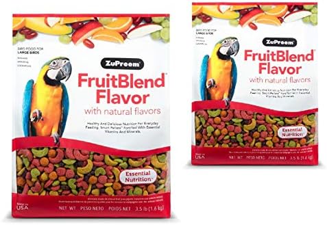 best cockatoo food brands you didn’t know you needed 7 ZuPreem FruitBlend Flavor Pellets Bird Food for Large Birds, 3.5 lb (2-Pack) - Daily Blend Made in USA for Amazons, Macaws, Cockatoos