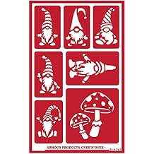 OverNOver Reusable Glass Etching Stencils Durable Self-Stick Designs for Glass, Mirrors, and Ceramics with Armour Etch Cream 5 x 8 Stencil Sheet - Gnomes