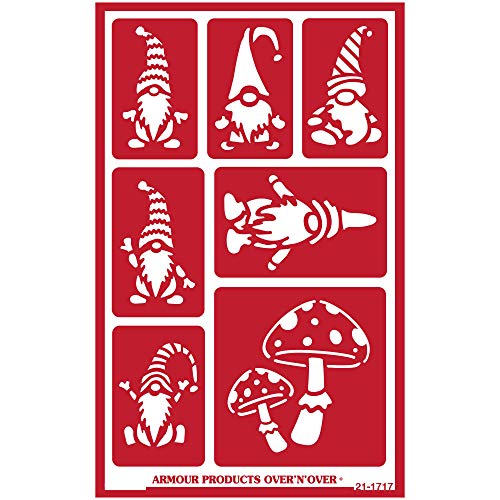 Armour Products Over N Over-Gnomes Reusable Glass Etching Stencil