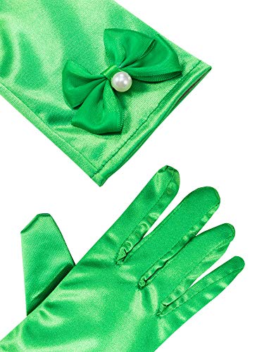 Zhanmai 9 Pairs Girls Satin Gloves Dress up Princess Bows Gloves Long Formal for 3-8 Years Girls Wedding Pageant 9 Colors4