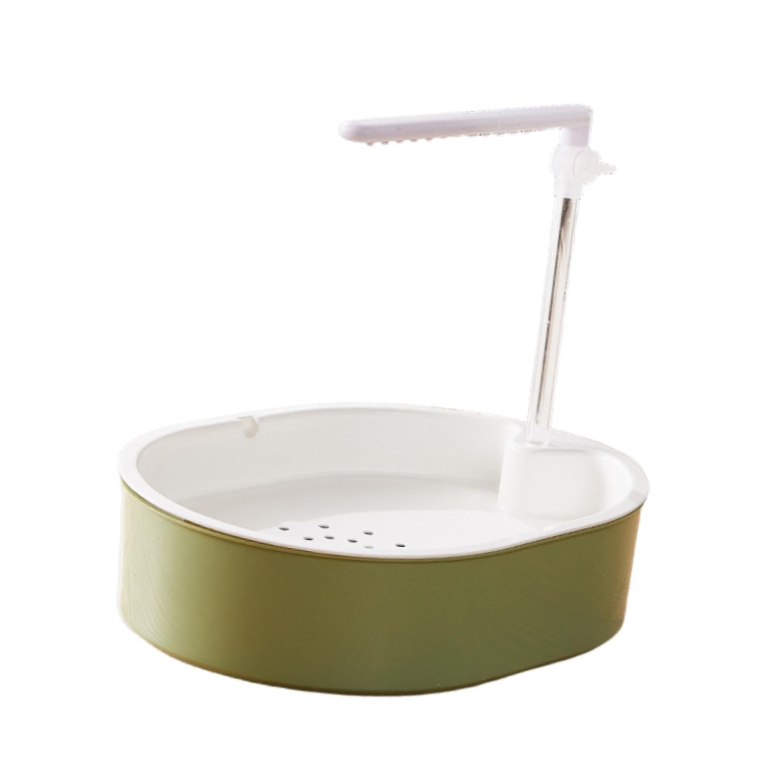 MagiDeal Vaschetta Automatica per Uccelli, Piscina per Pappagalli, Spaziosa Gabbia, Accessorio per Uccelli, Regolabile Automaticamente per E Insepar, Doccia Bianca Lineare